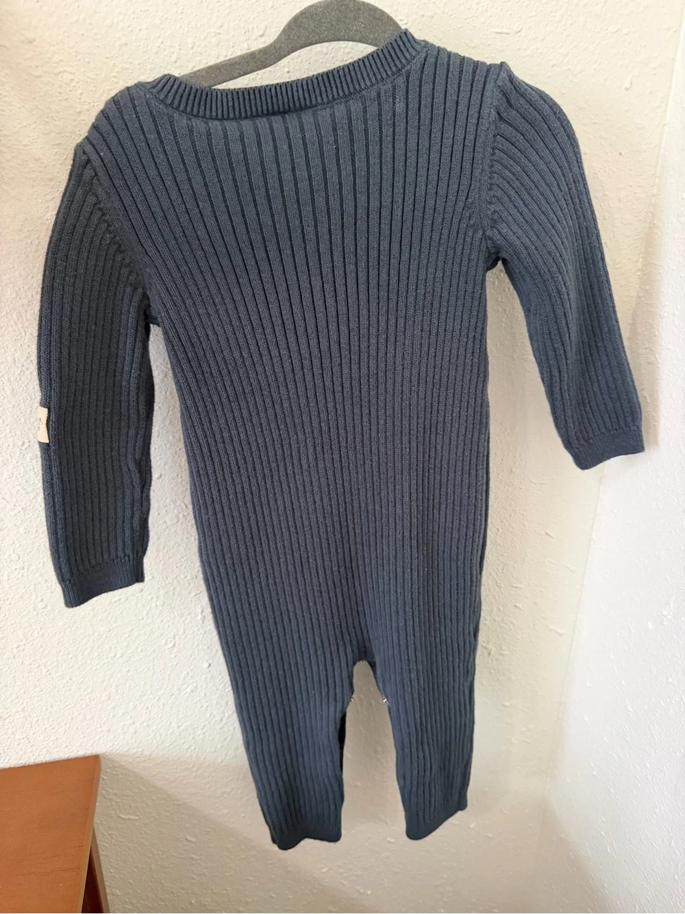 Carter's Navy Ribbed Knit One-Piece 9M